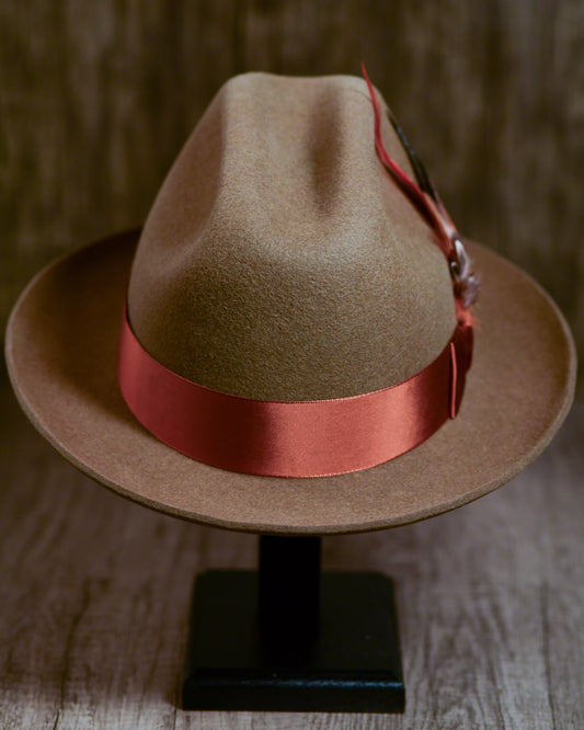 Camel Rabbit Fur Fedora