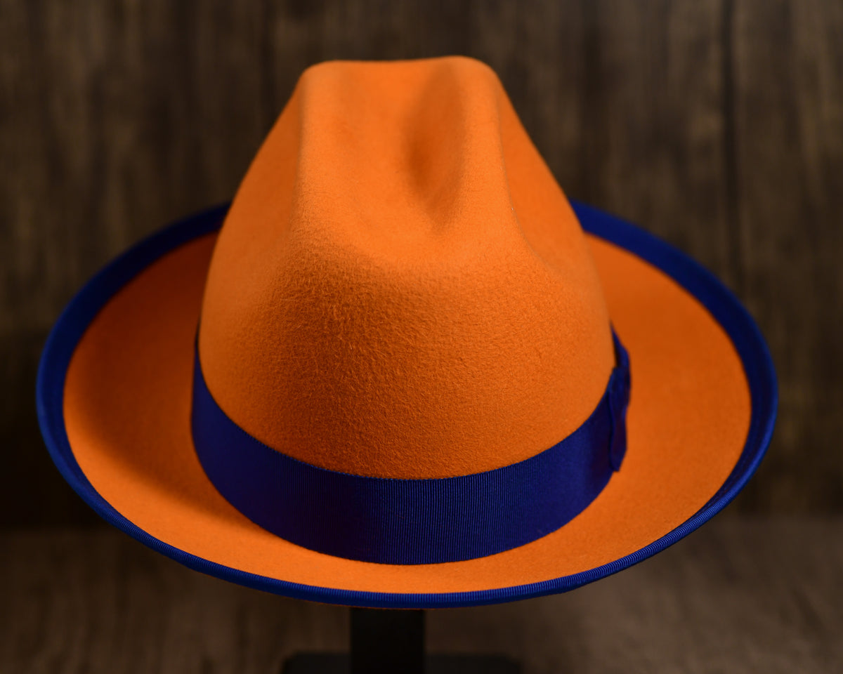 Orange 5 inch Rabbit Fur Fedora