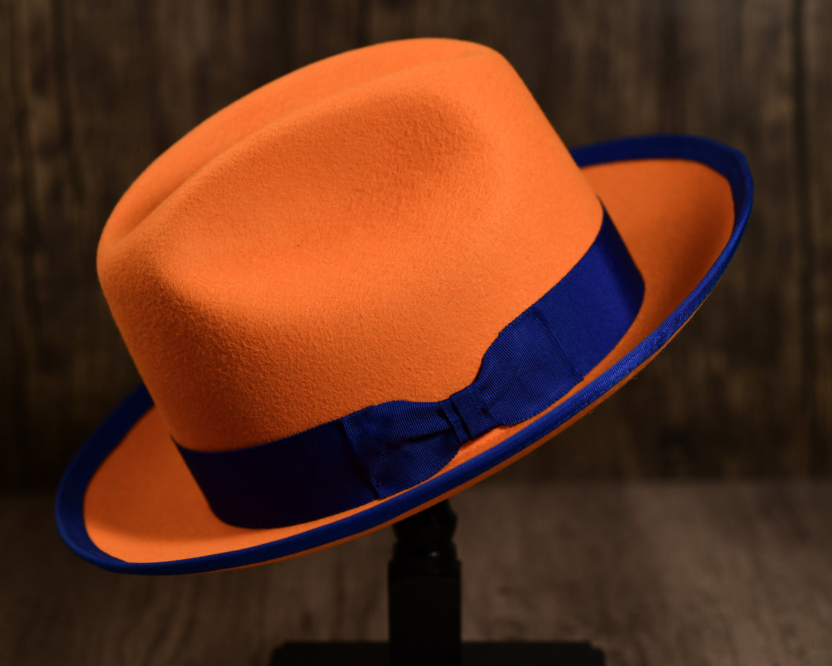Orange 5 inch Rabbit Fur Fedora