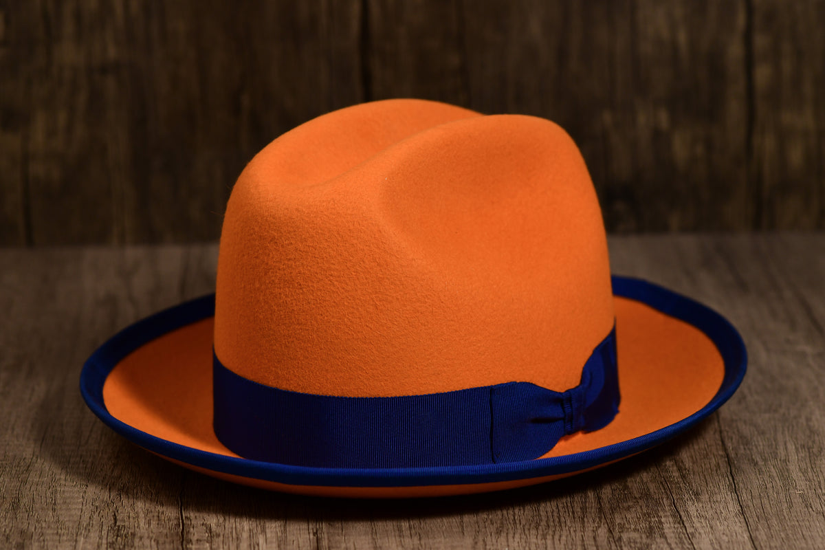 Orange 5 inch Rabbit Fur Fedora