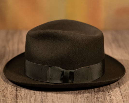 Olive Beaver Fur Fedora