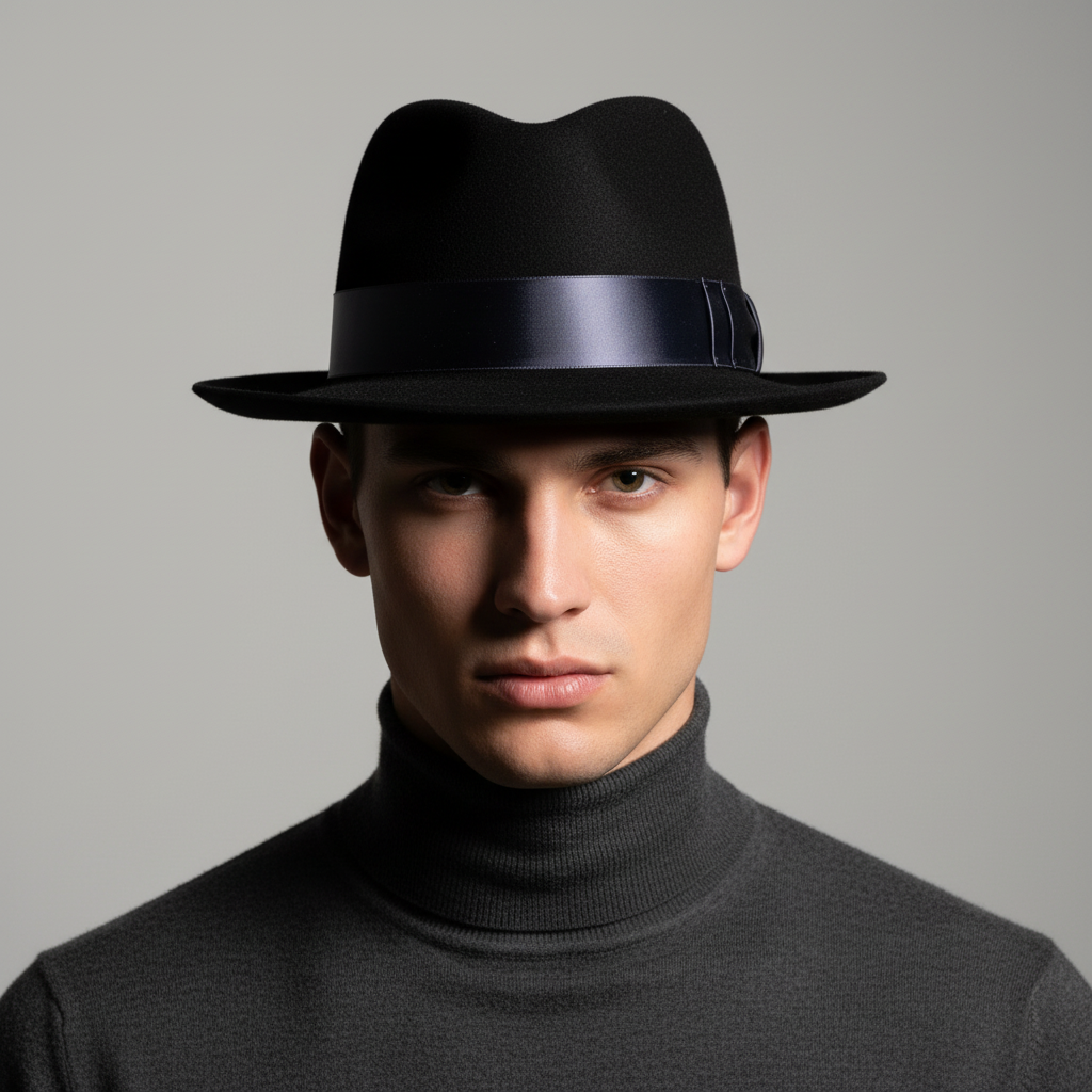 Black Western Weight Rabbit Fur Fedora