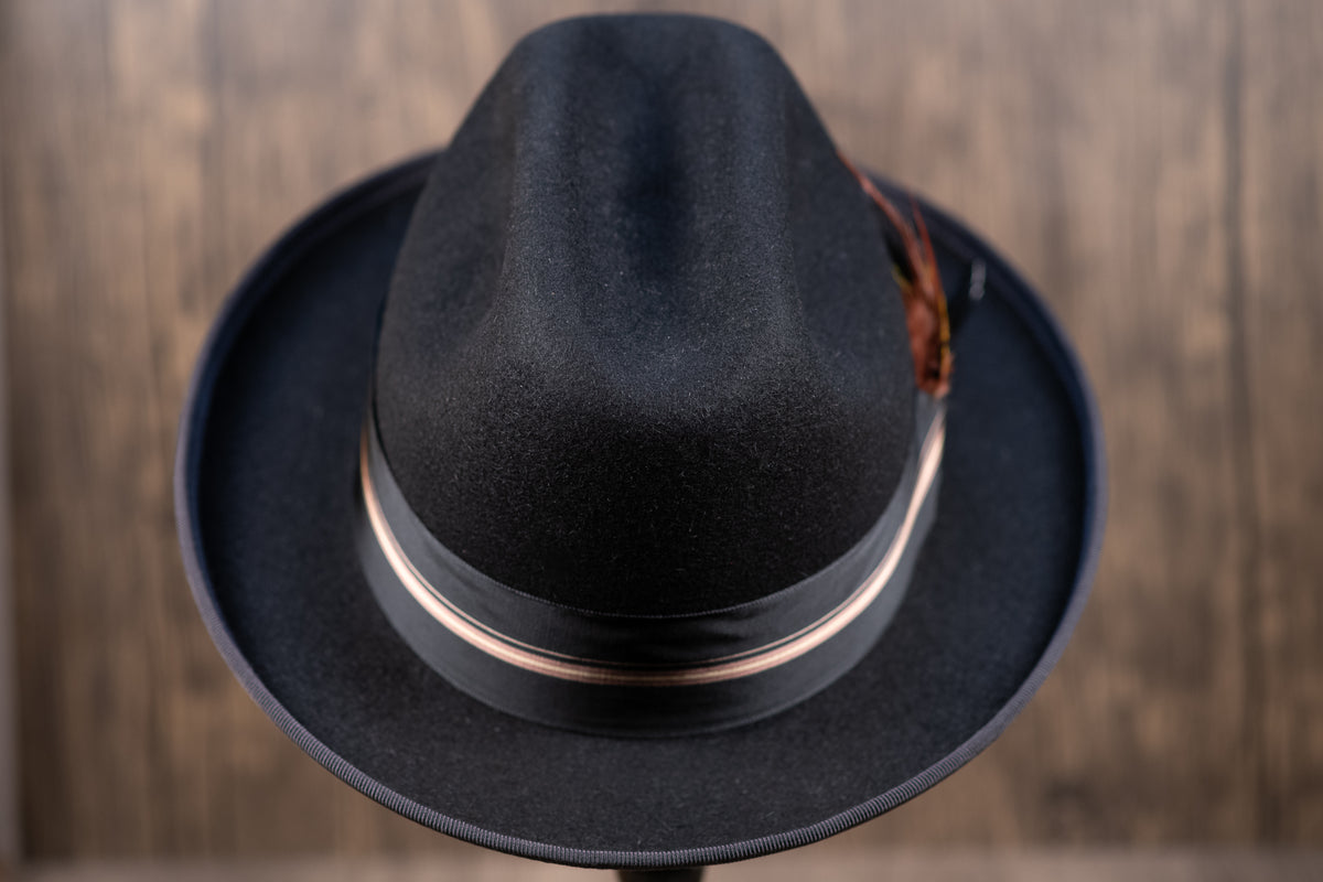 Black Western Weight Rabbit Fur Fedora