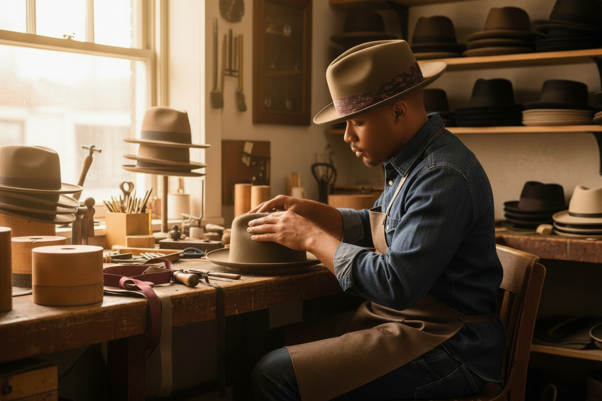 Dark Grey Teardrop Rabbit Felt Fedora