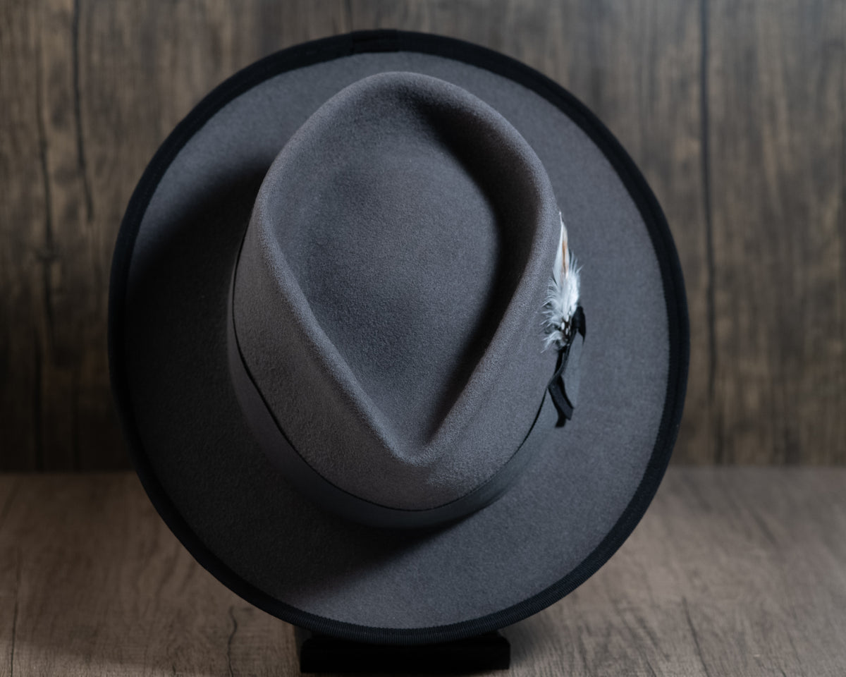 Gunmetal Teardrop Coypu Fur Fedora
