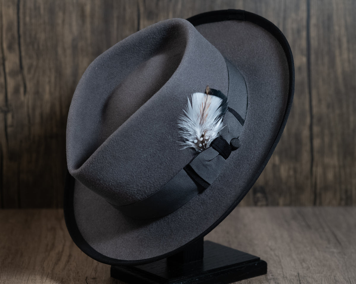 Gunmetal Teardrop Coypu Fur Fedora