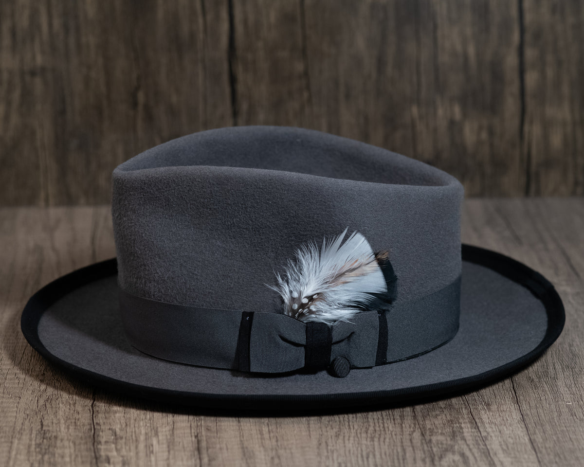 Gunmetal Teardrop Coypu Fur Fedora