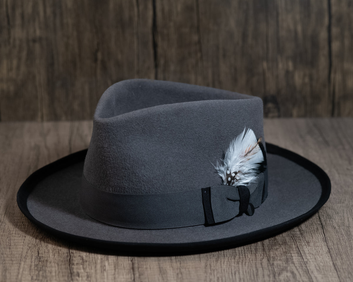 Gunmetal Teardrop Coypu Fur Fedora