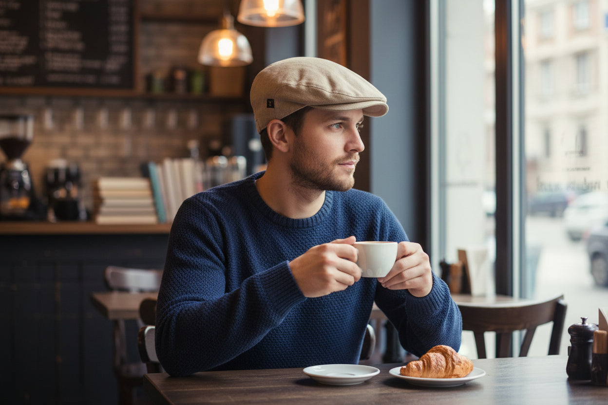 Natural Trinity Linen Cap by Mucros Weavers