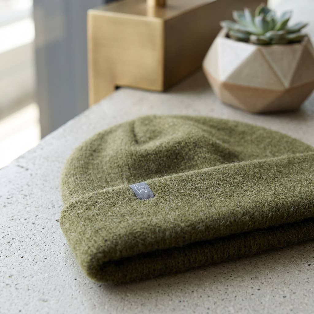 Brushed Alpaca Beanie - Beech
