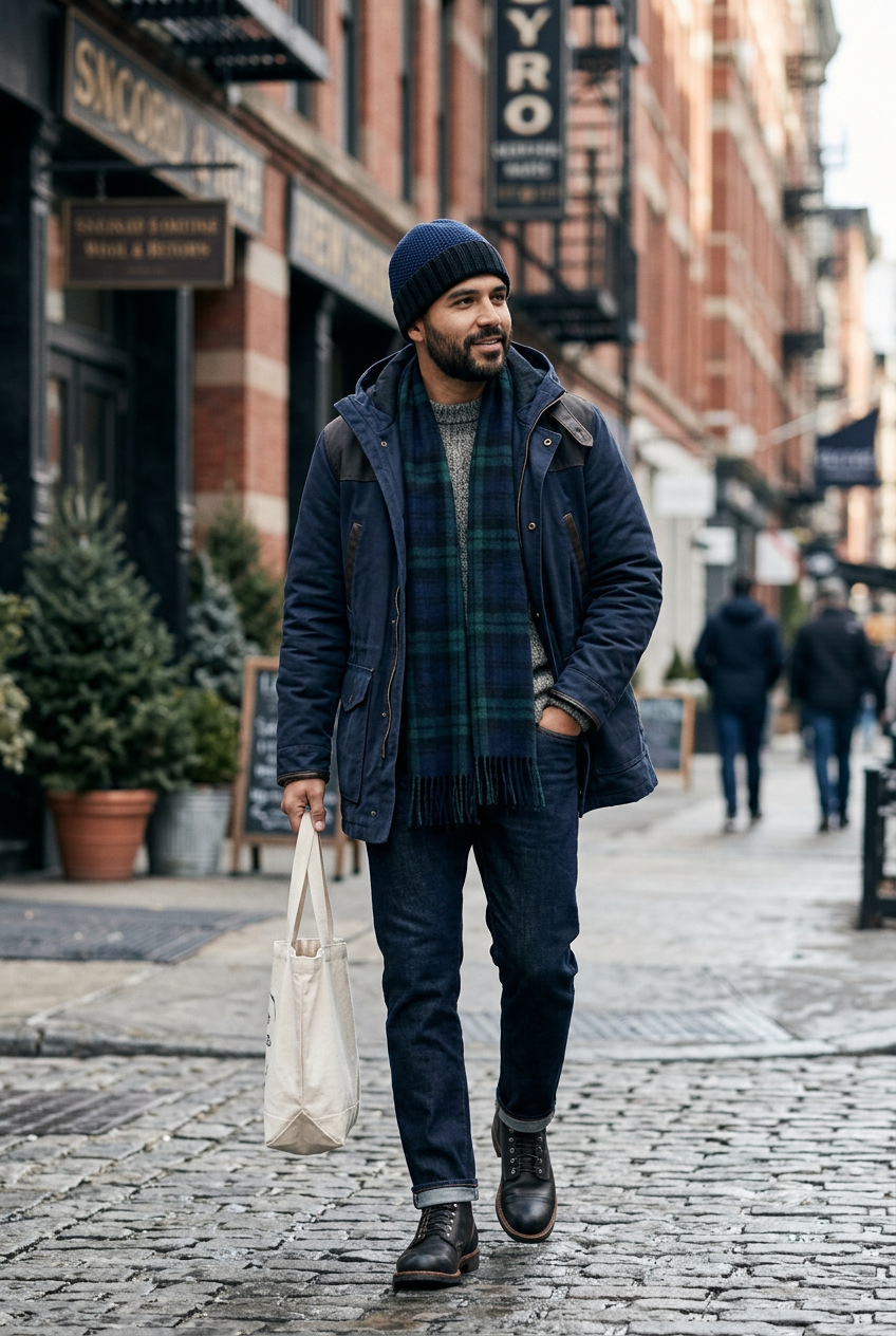 Alpaca Trail Cuff Beanie - Ocean Blue