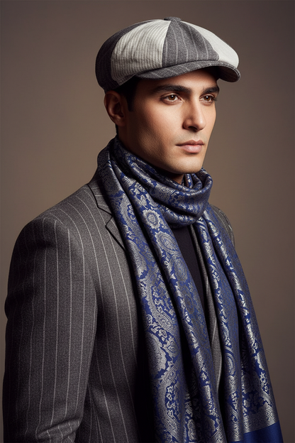 Grey Patch Work Newsboy Cap by Epoch Hat Co