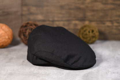 Black Trinity Linen Cap by Mucros Weavers