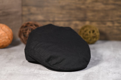Black Trinity Linen Cap by Mucros Weavers