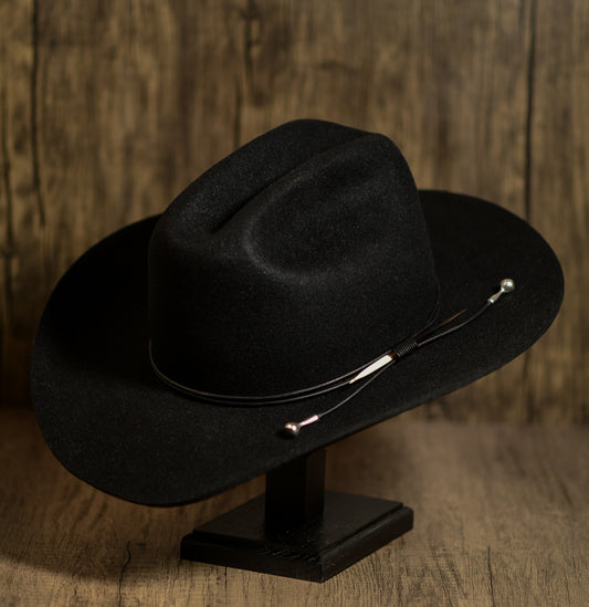 Black Rabbit Fur Felt Cowboy Hat