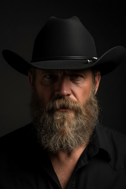 Black Rabbit Fur Felt Cowboy Hat
