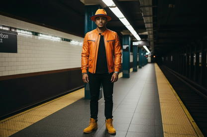 Orange Rabbit Fur Fedora
