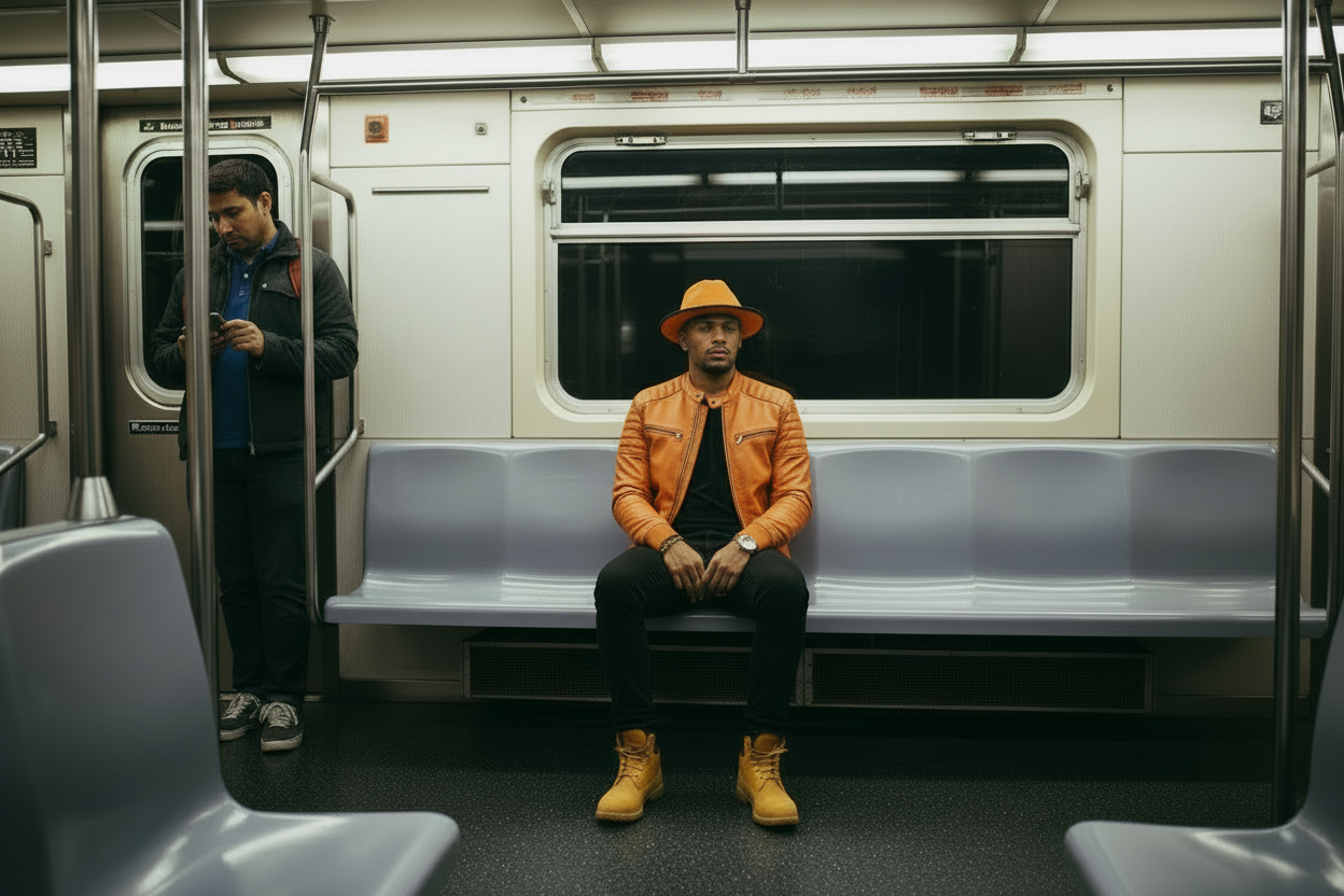 Orange Rabbit Fur Fedora