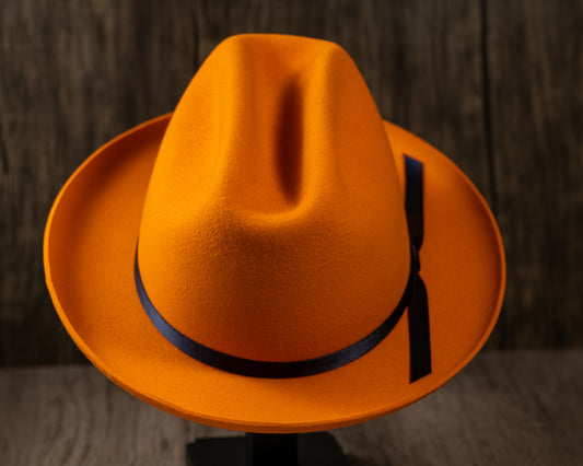 Orange Rabbit Fur Fedora