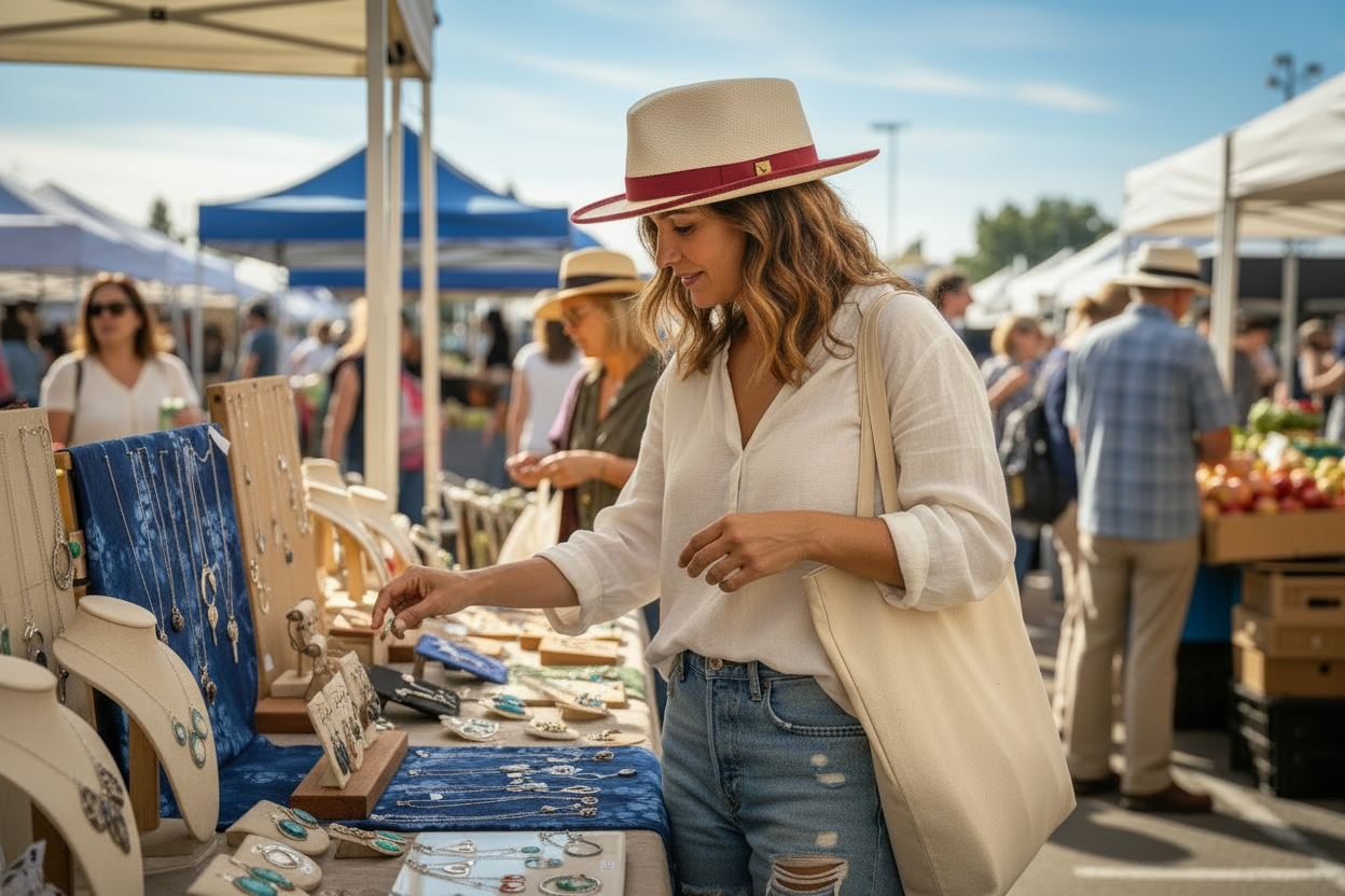 Natural Panama Straw Fedora