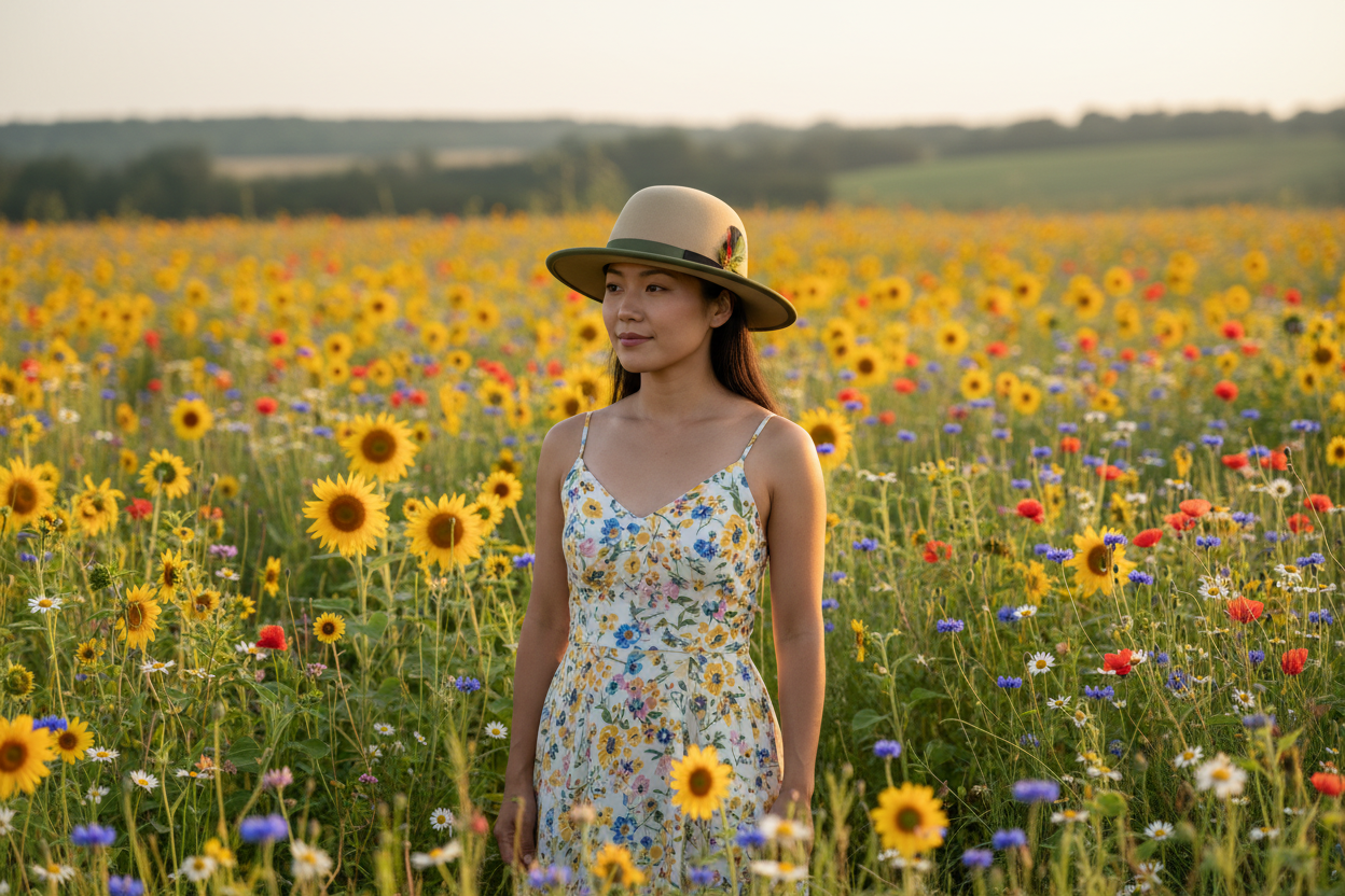 Sunshine Open Crown Coypu Fur Felt