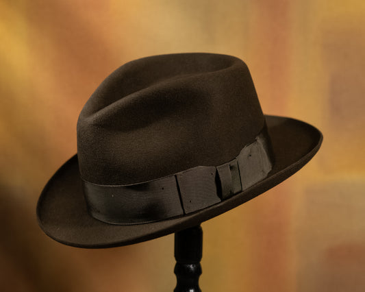 Olive Beaver Fur Fedora