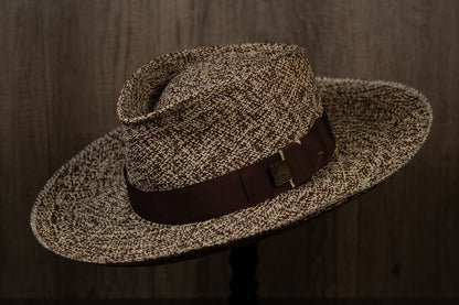 Brown/Natural Wide Brim Panama Fedora