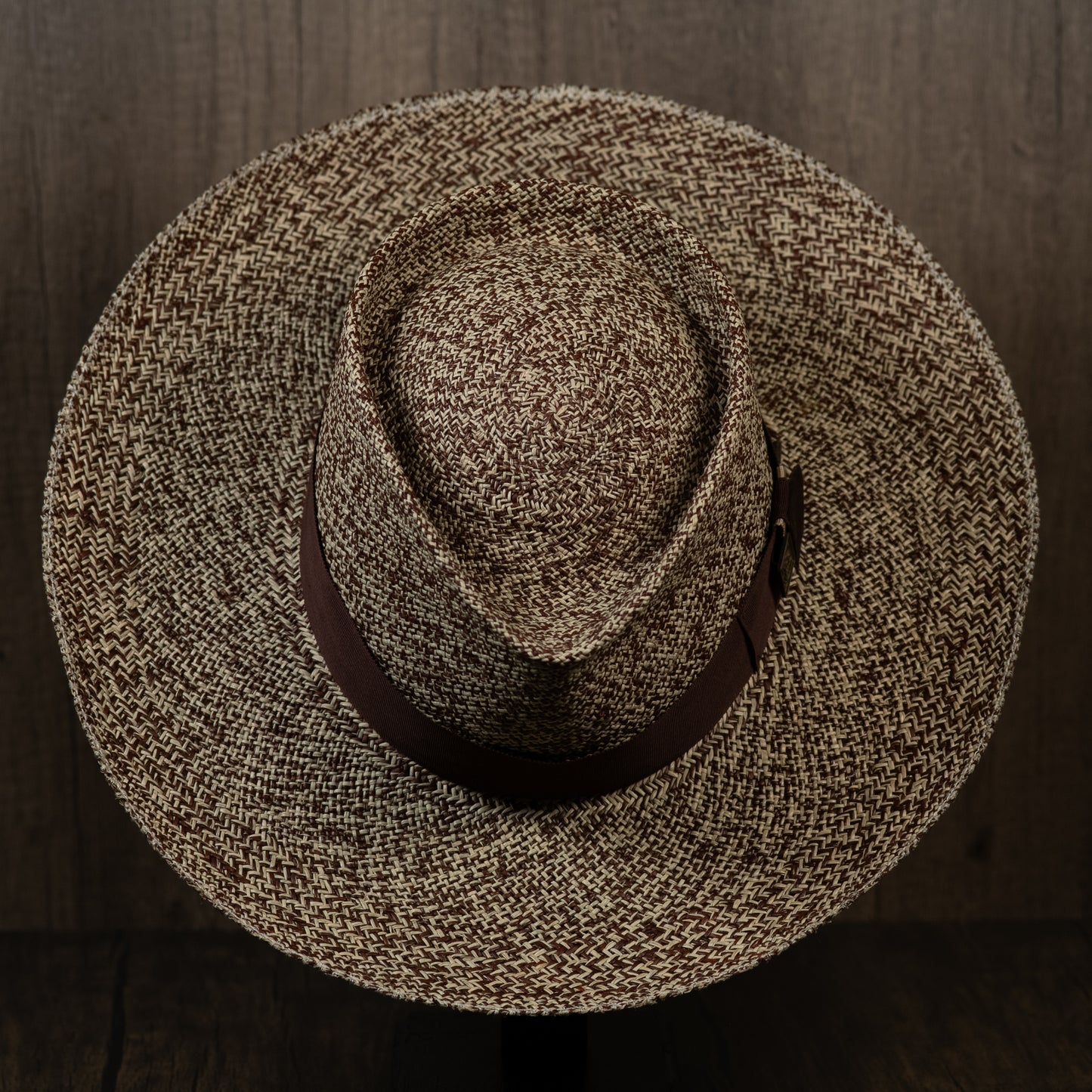 Brown/Natural Wide Brim Panama Fedora