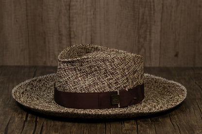 Brown/Natural Wide Brim Panama Fedora