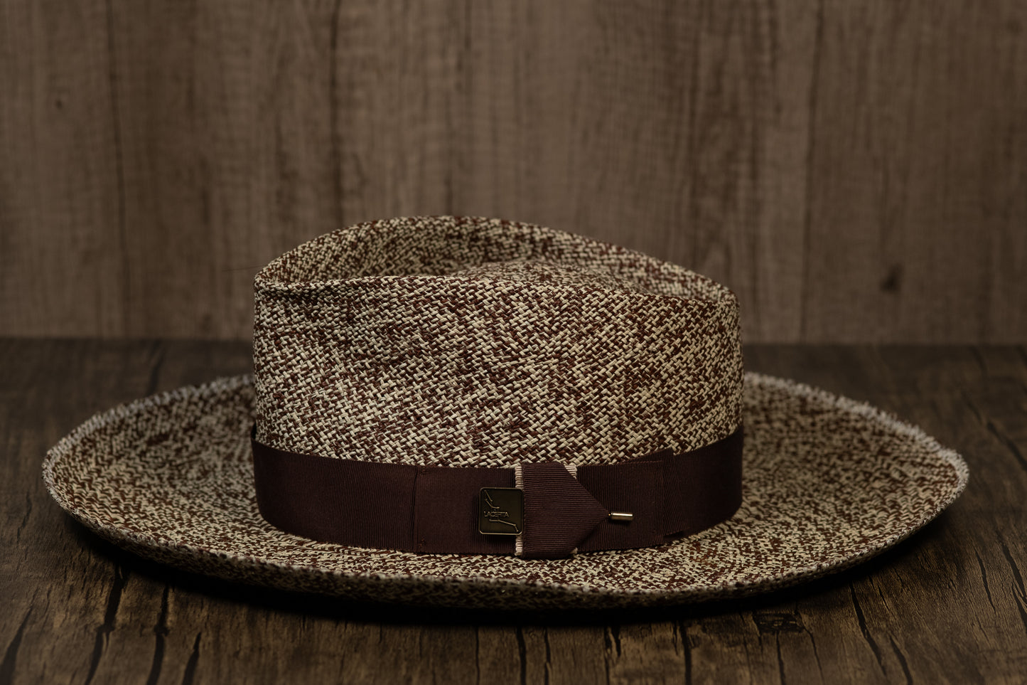 Brown/Natural Wide Brim Panama Fedora