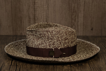 Brown/Natural Wide Brim Panama Fedora