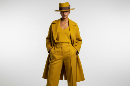 Mustard Rabbit Fur Fedora
