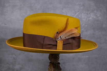 Mustard Rabbit Fur Fedora