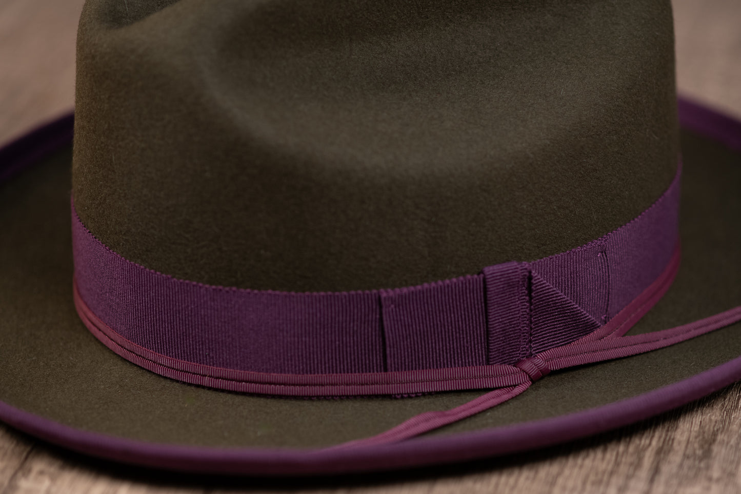 Olive Beaver Fur Fedora