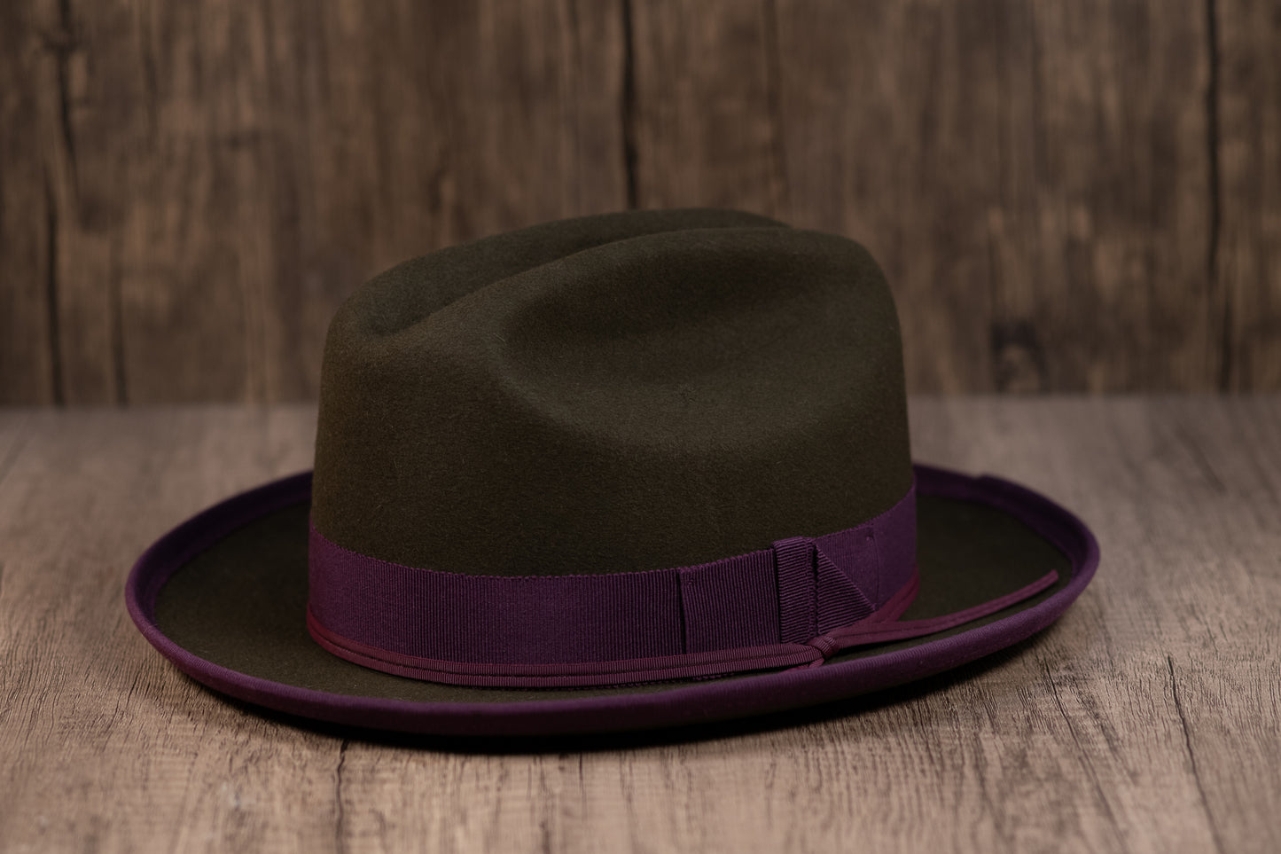 Olive Beaver Fur Fedora