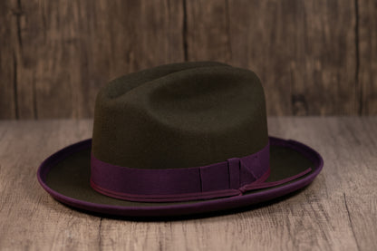 Olive Beaver Fur Fedora