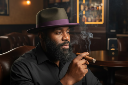 Olive Beaver Fur Fedora