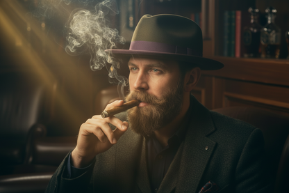 Olive Beaver Fur Fedora