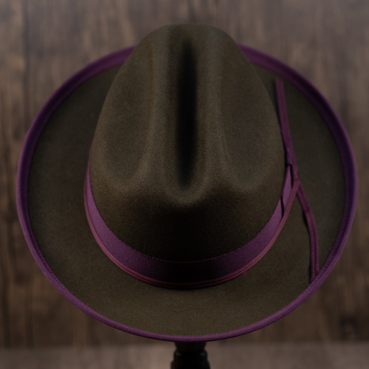 Olive Beaver Fur Fedora