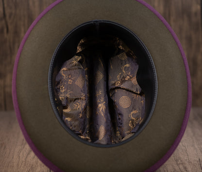 Olive Beaver Fur Fedora