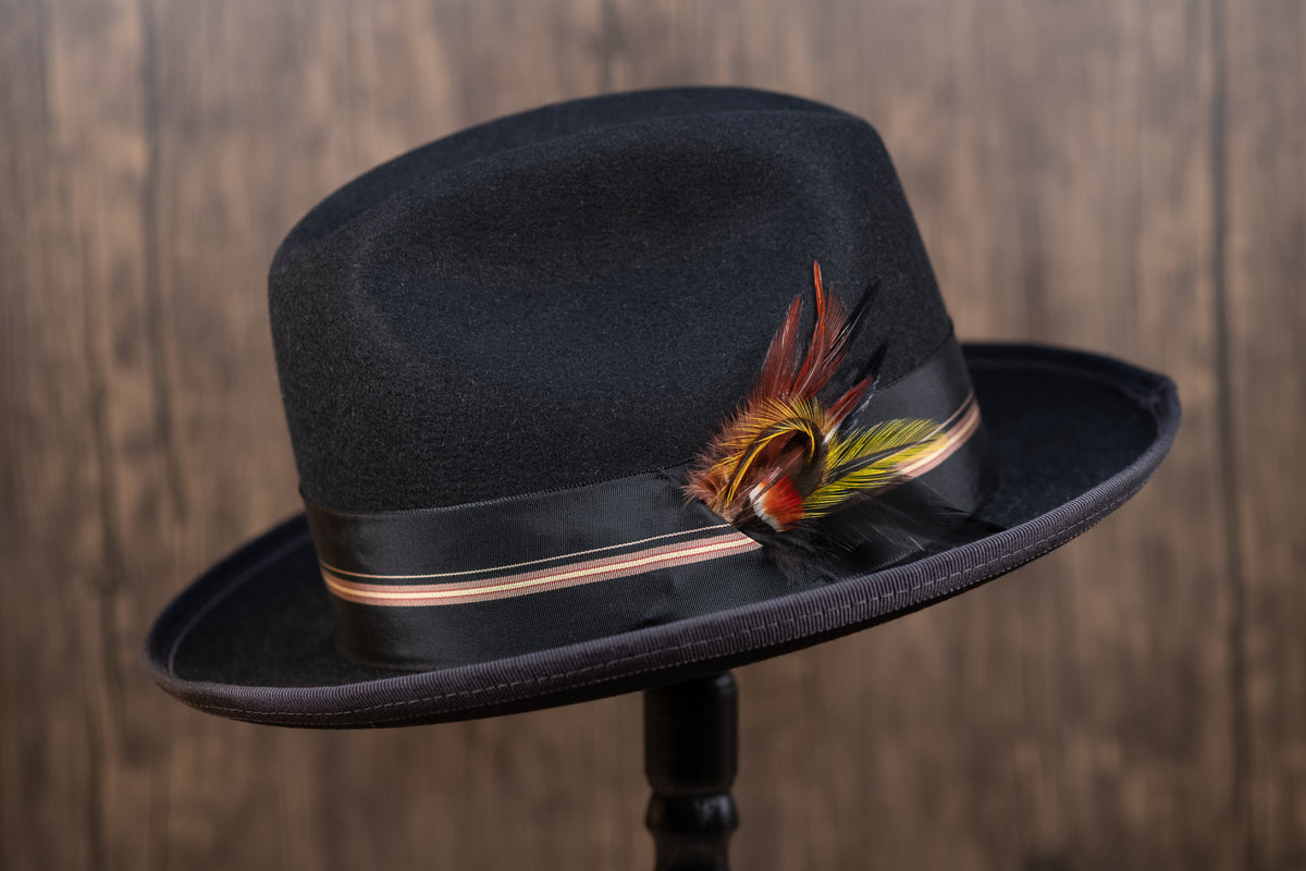 Black Rabbit Fur Fedora – Lacerta Hat Company display picture 2