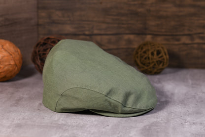 Green Trinity Linen Cap 20 by Mucros Weavers