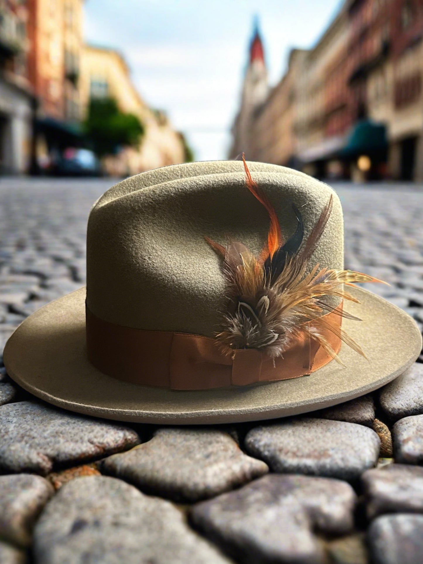 Camel Rabbit Fur Fedora