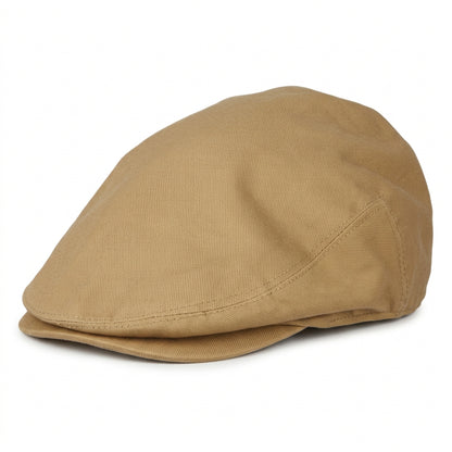 Khaki flat cap on a white background