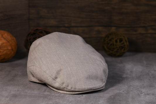 Natural Trinity Linen Cap by Mucros Weavers