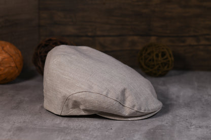 Natural Trinity Linen Cap by Mucros Weavers