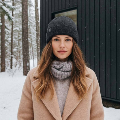Brushed Alpaca Beanie - Noir