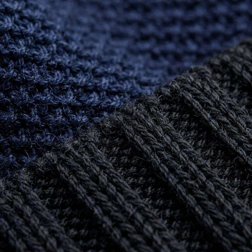 Alpaca Trail Cuff Beanie - Ocean Blue