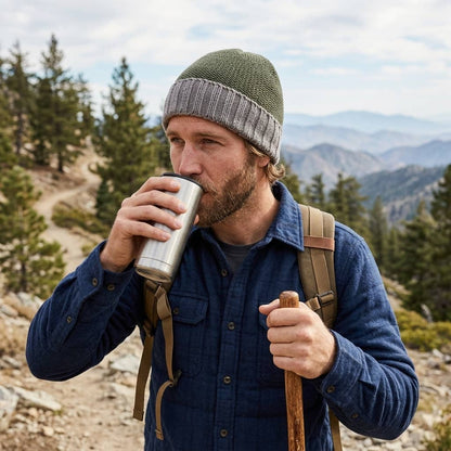 Alpaca Trail Cuff Beanie - Olive