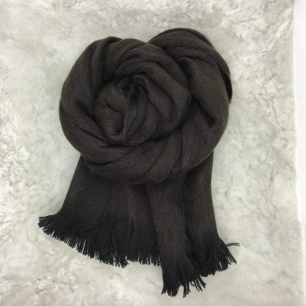 Brown Moose Woven Alpaca Scarf